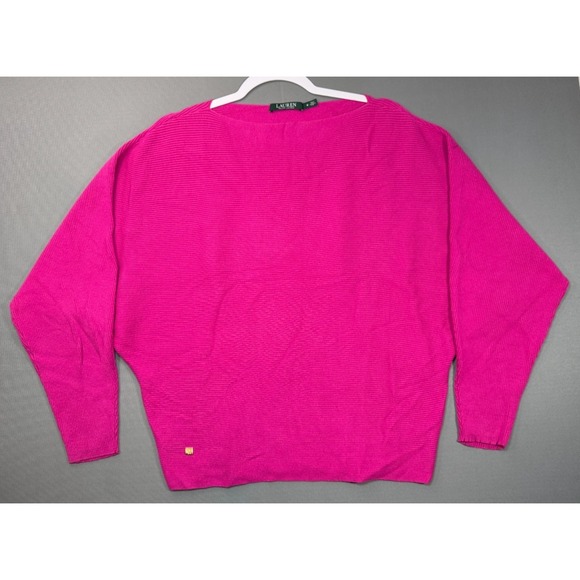 Lauren Ralph Lauren Sweaters - Lauren Ralph Lauren Hot Pink Ribbed Knit Dolman Sweater Boatneck Women's Medium